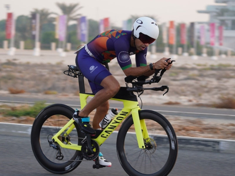 Rohit wearing PURPOSE at IM World Championships Abu Dhabi 2023