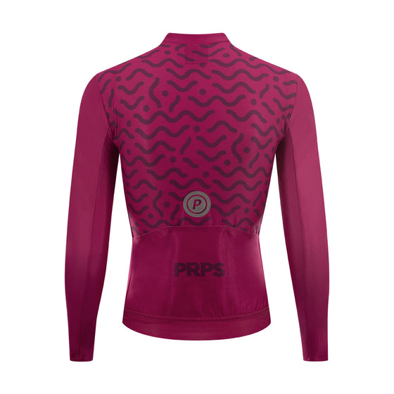 PRO v3 Women's Cycling Jersey Long Sleeve Amaranth Red Purpose
